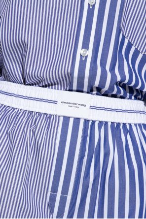 Blue Striped shorts T by Alexander Wang twin set jacquard knitted dress Tgkb5Shops Qatar